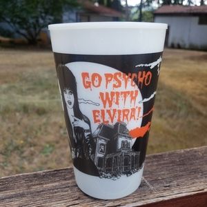 Vintage 1990 'GO PSYCHO WITH ELVIRA!' Plastic Cup Pepsi & Universal Studio